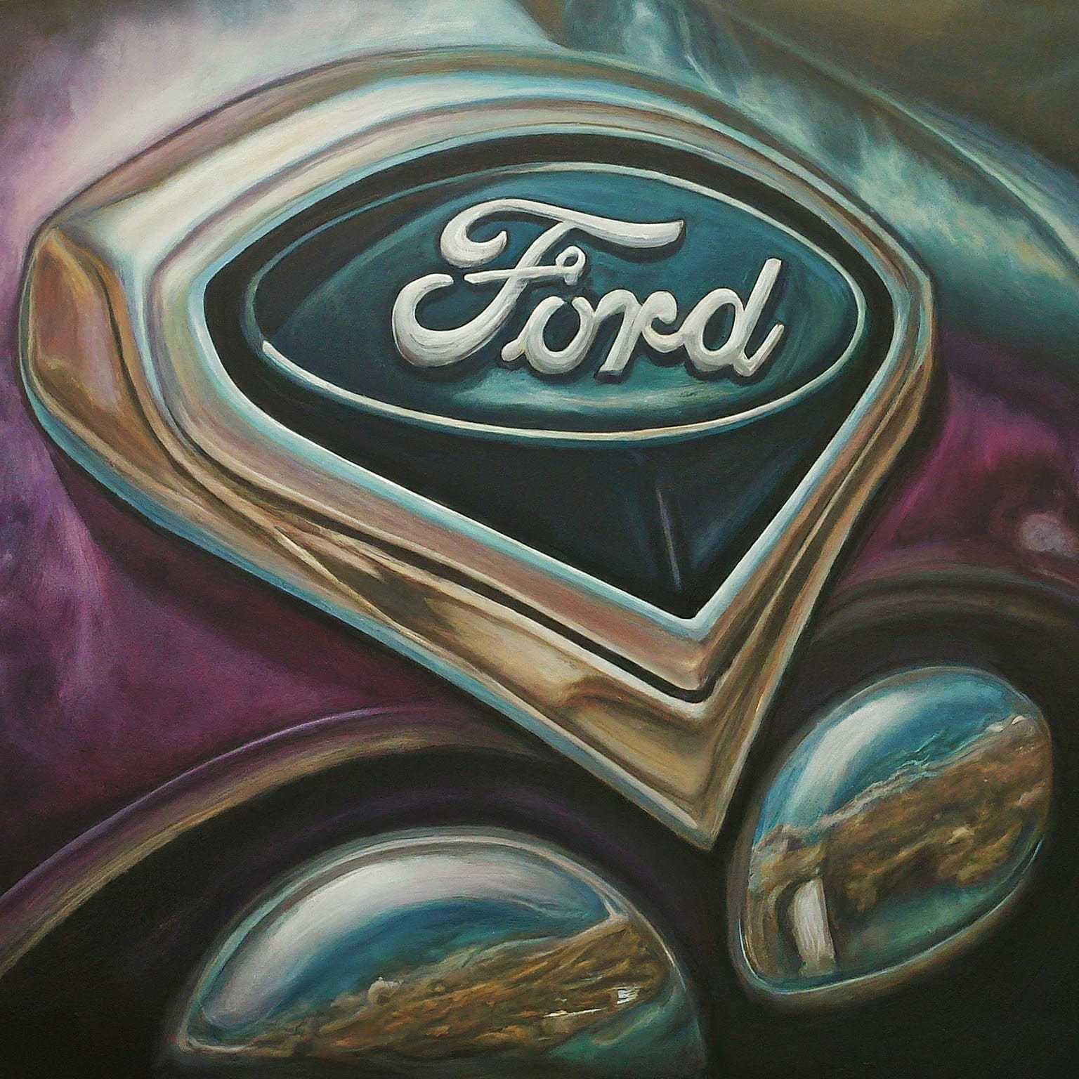 Ford Truck Hood Ornament Purple