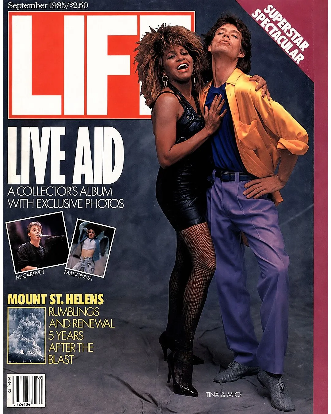 LIFE Magazine September 1985 Live Aid cover featuring Tina Turner and Mick Jagger