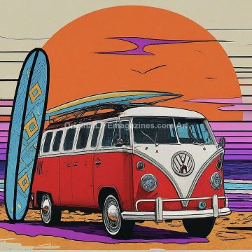VW Bus - Sunset