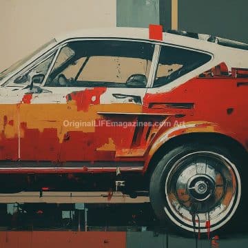 Ford Mustang Side Watercolor
