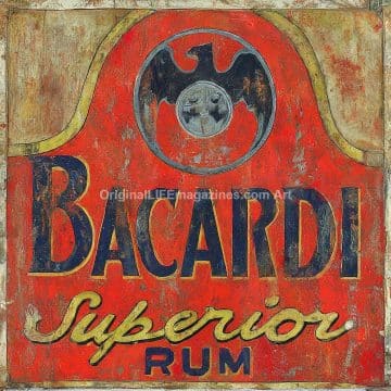 Bacardi Rum Sign Red