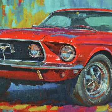 Ford Mustang Car Red Corner