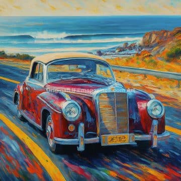 Vintage Car Pacific Coast Highway