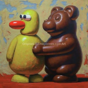 Chocolate Candy Bear + Duck Friend