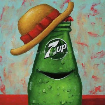 7 Up Soda Bottle Hat Face