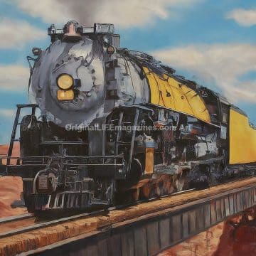 Train Locomotive on Bridge