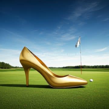 Golden Golf Shoe