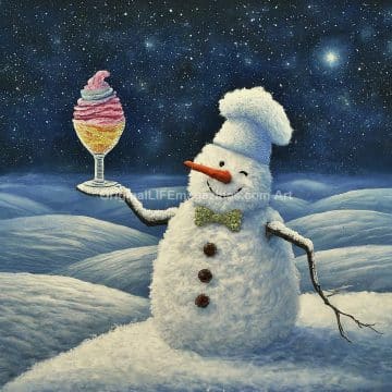 Snowman Chef w/ Ice Cream Sundae