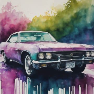 Vintage Coupe Car Purple