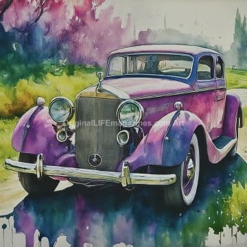 Vintage 1938 Car Purple