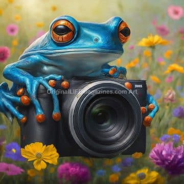 Frog Holding Camera