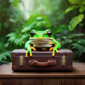 Frog on Suitcase