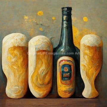 Beer Bottles + Three Glasses