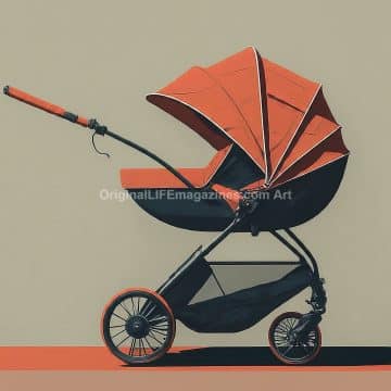 Orange Baby Stroller