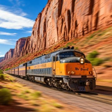 Train Locomotive Speed Canyon