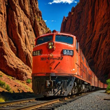 Train Locomotive Tall Red Canyon