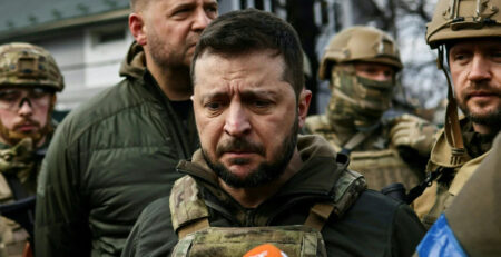 President Volodymyr Zelenskyy in Ukraine during wartime